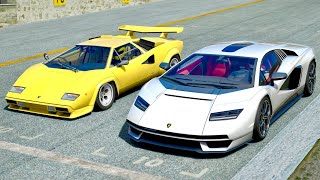Lamborghini Countach 2022 LPl 800-4 vs Lamborghini Countach at Imola