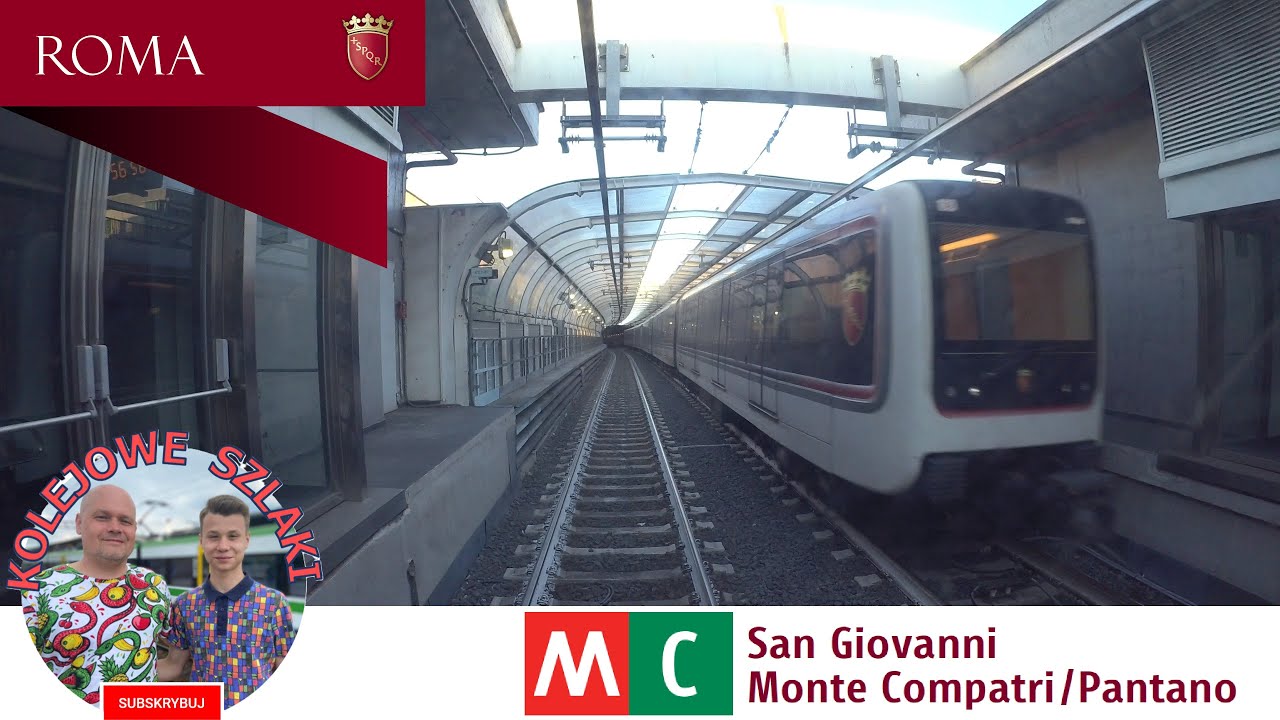 Riding the Metro in ROME line C : San Giovanni - Monte Compatri/Pantano - San Giovanni [CABVIEW 4K]