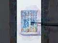 Window With Ivy Using Watercolor Masking Fluid
