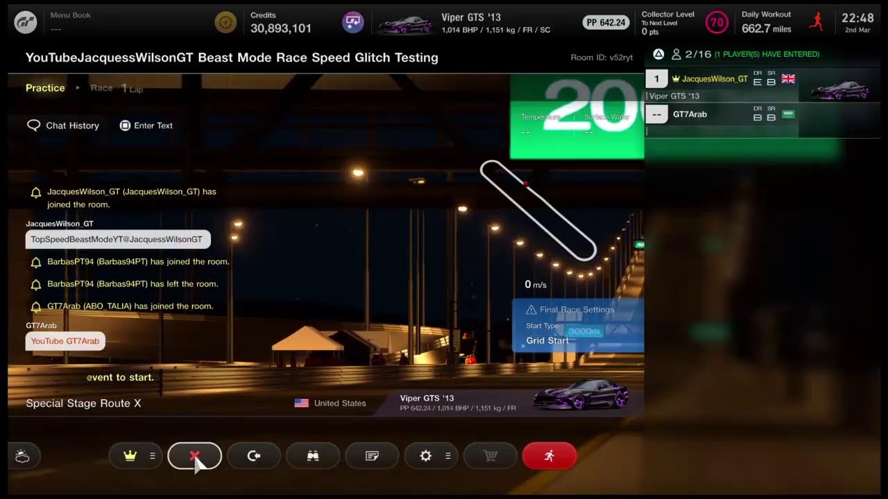 GT7 JacquessWilsonGT Beast Mode Racing Speed Glitch Testing