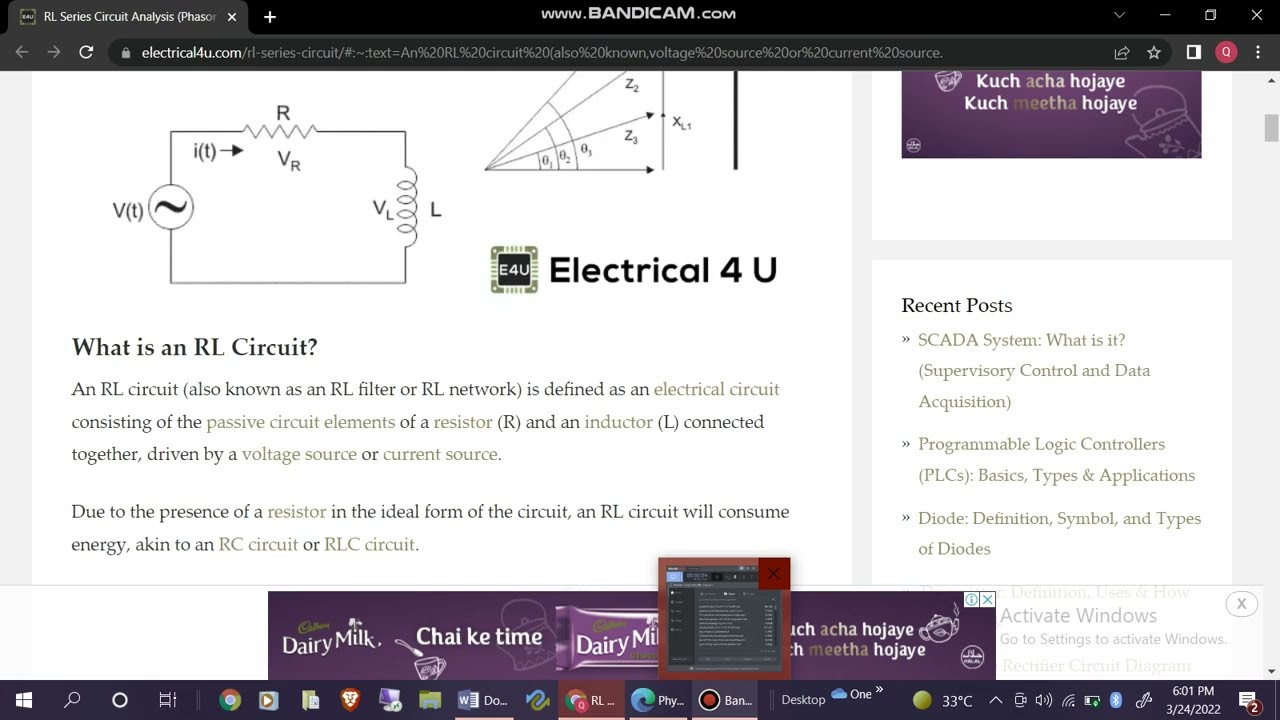 Explaining and Deriving RL circuit | what is RL circuit