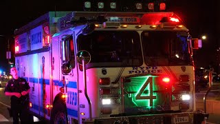 Nypd Emergency Service Squad Adam Four Truck Four Leaving From A Barricaded In The Bronx, New York.