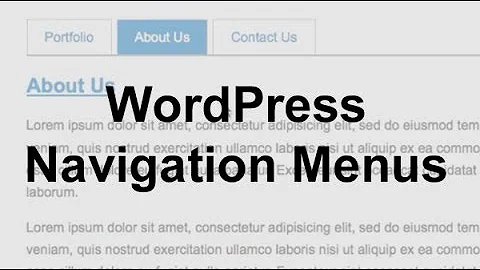WordPress Navigation Menus (Theme Development)