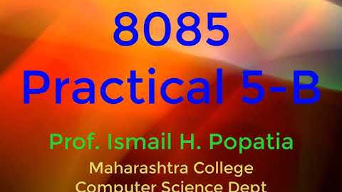 8085 Practical 5-B : Multiplication and Division Programs