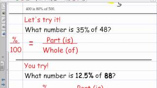 5 -3  The Percent Proportion