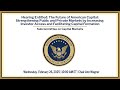 Hearing Entitled: The Future of American Capital
