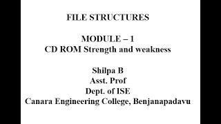 VTU FS 18IS61 M1 L13 CD ROM Strength and weakness