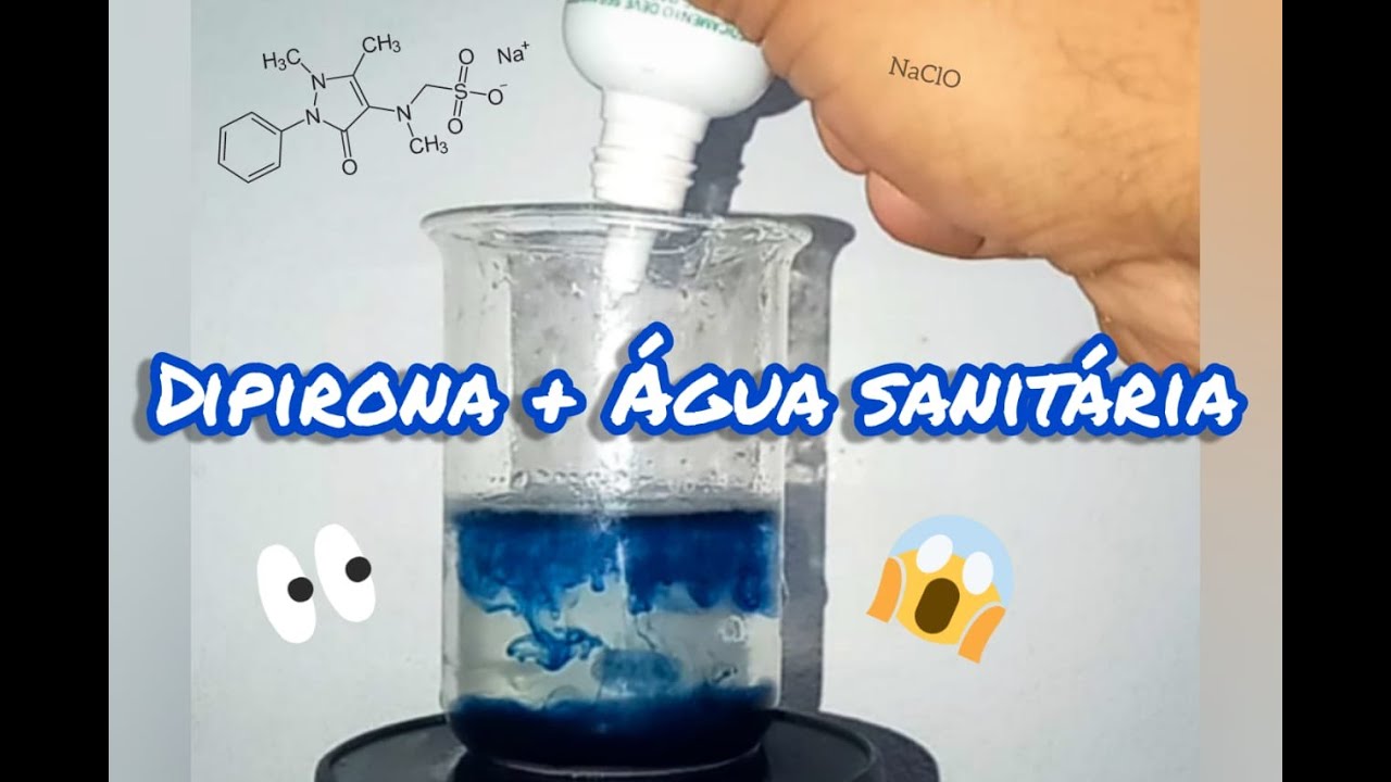 Reação Química da Dipirona com a Água Sanitária (o efeito é INCRÍVEL!) #quimica #comunidadequimica