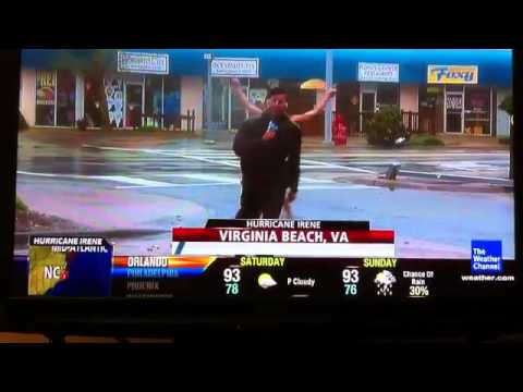 Hurricane Irene Streaking Nude on live TV - YouTube