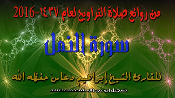 من روائع صلاة التراويح سورة النمل المقرئ الشيخ إبراهيم دعّاس 1437.2016