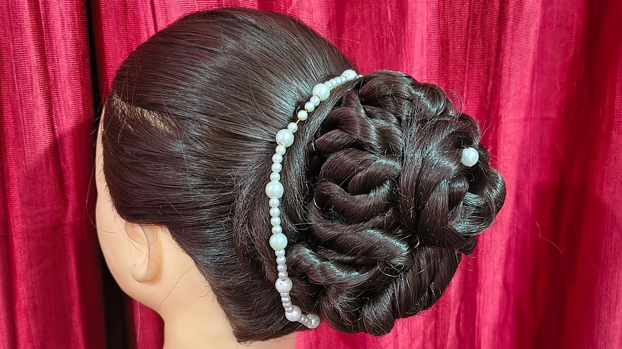 Easy Bun Hairstyle for wedding #hairstyles #bridalhairstyle #wedding#donutbunhairstyles 