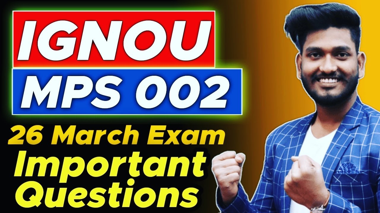 IGNOU MPS 002 | Important Chapters & Questions with Answer by Manish Verma