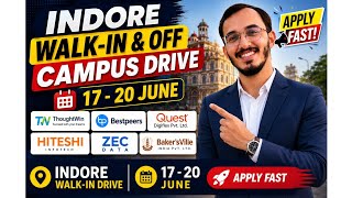Indore Walk-In & Off Campus Jobs | Freshers Hiring | AI/ML, Python, MERN, Data Science, & More