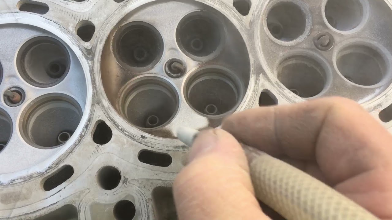Soda blasting cylinder head. YouTube