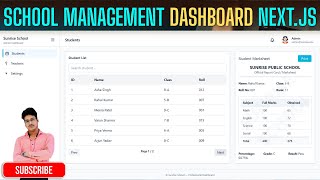 School Dashboard Project | Next.js + Tailwind CSS | Full UI Overview &amp; Features Explained