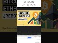 BTC y ETH en niveles clave hoy 27 Nov 🚨 Mira el análisis completo
