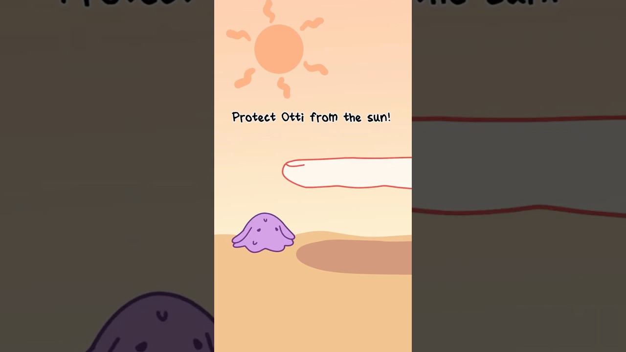 Protect Otti from the sun☀️ #cute #animation #interactive #funny #relatable