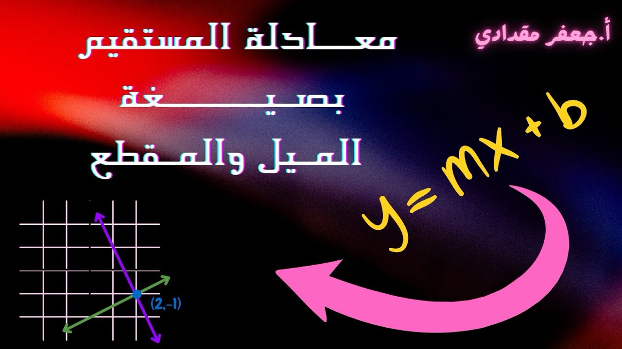 معادلة المستقيم بصيغة الميل والمقطع | رياضيات الصف الثامن | شرح بكل سلاسة