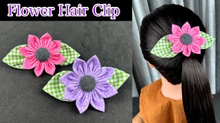 DIY Flower Hair Clip. How to make Fabric Hair Clip.