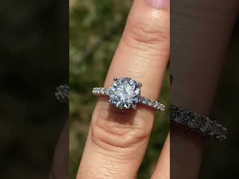 3-Sided Pave Style Fancy Moissanite Engagement Ring ring video