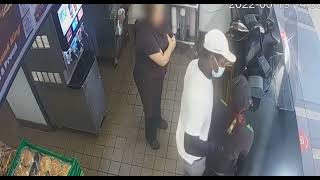 Armed robbery at a fast food restaurant Caught on CCTV camera