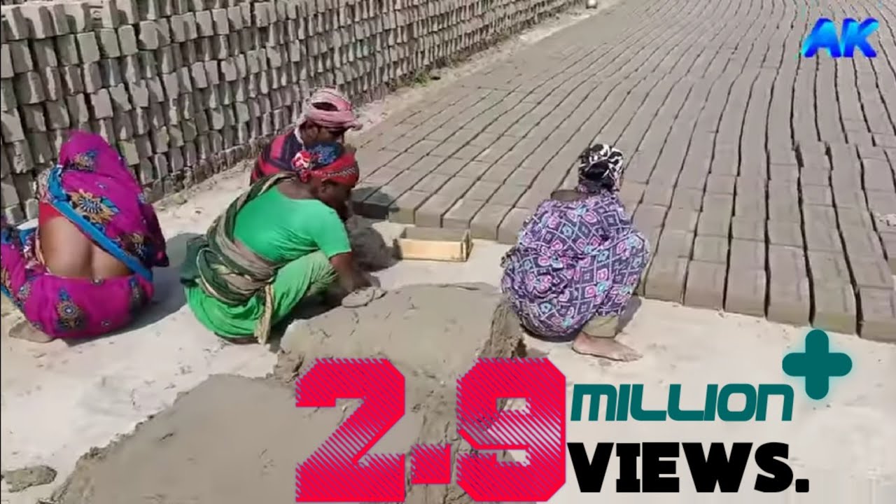 WOMEN MAKING MANUAL CLAY BRICKS BY OUTMODED/PRIMITIVE SYSTEM-(PART-3 ...