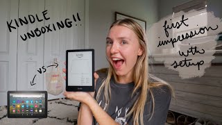 unbox my new kindle with me!! paperwhite setup + tour + kindle fire comparison | 2022