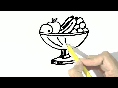 How to draw fruit bowl in  easy steps for  beginners. Advanced lesson.