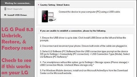 LG G Pad 8.3 unbrick, restore, & factory reset with Support Tool