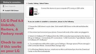 LG G Pad 8.3 unbrick, restore, & factory reset with Support Tool