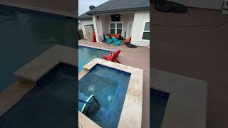 Sparkling pool in seconds!✨ #PoolCleaning #ExpressPools #TimeLapse #CleanPool #PoolService