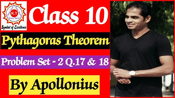 Class 10 SSC Pythagoras Theorem Problem Set - 2 Q.17 & 18 Geometry/Maths - 2 Maharashtra Board.