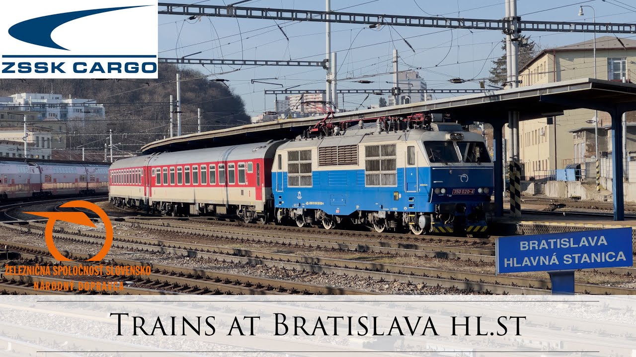 Trains at Bratislava hlavná stanica (Bratislava Main station) 30/01/2024