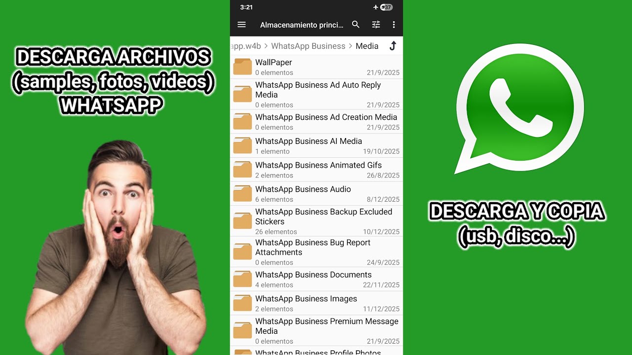 COMO DESCARGAR y Copiar SAMPLES ARCHIVOS DE WhatsApp 