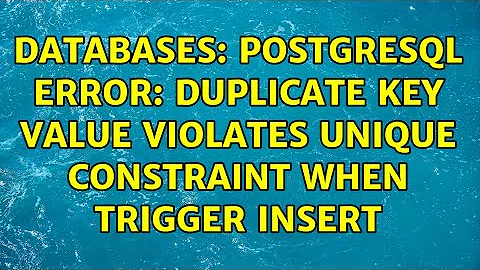 Databases: Postgresql ERROR: duplicate key value violates unique constraint when trigger insert