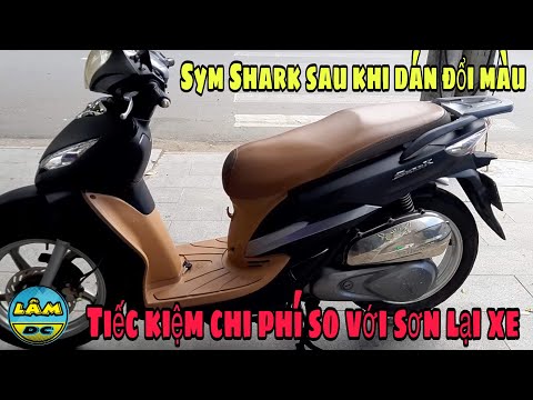 SYM Shark dán đổi màu đen nhám tiếc kiệm chi phí so với sơn lại xe