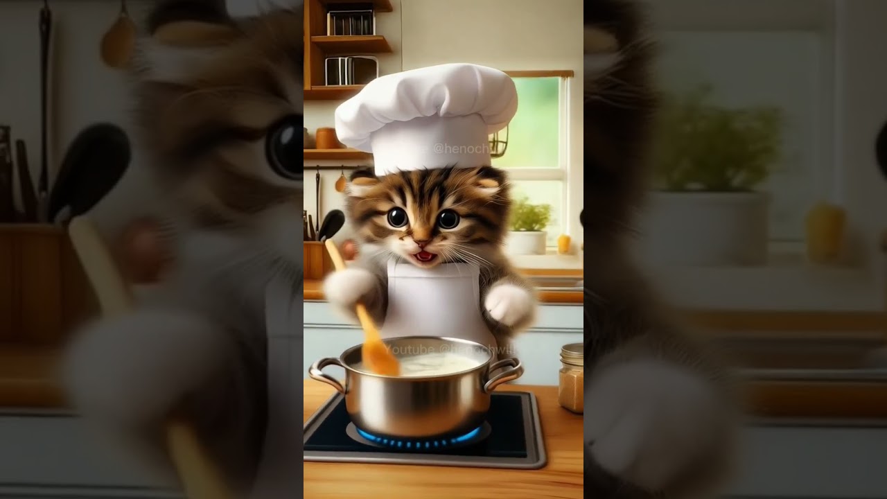 "Kitten Chef in Action – Cooking Up a Cute Chaos!" 