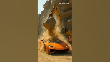 AI Crash Simulation: Boulder Hits Lamborghini Revuelto 💥 No Damage?!