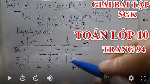 Giải bài tập toán 10 đại số sgk trang 94 năm 2024