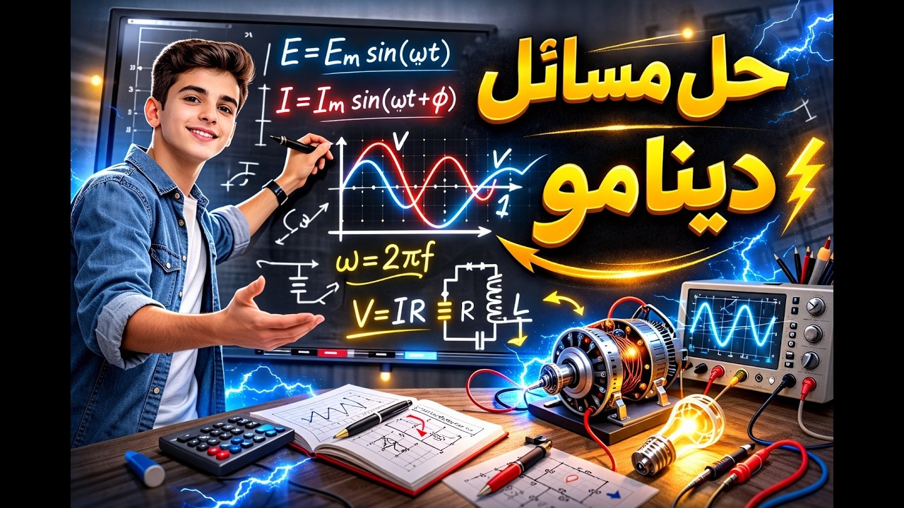 الحصة الخامسة -أجهزة المنظومة الكهربية - المولد الكهربي ( حل أمثلة هامة علي الدينامو )- 2026