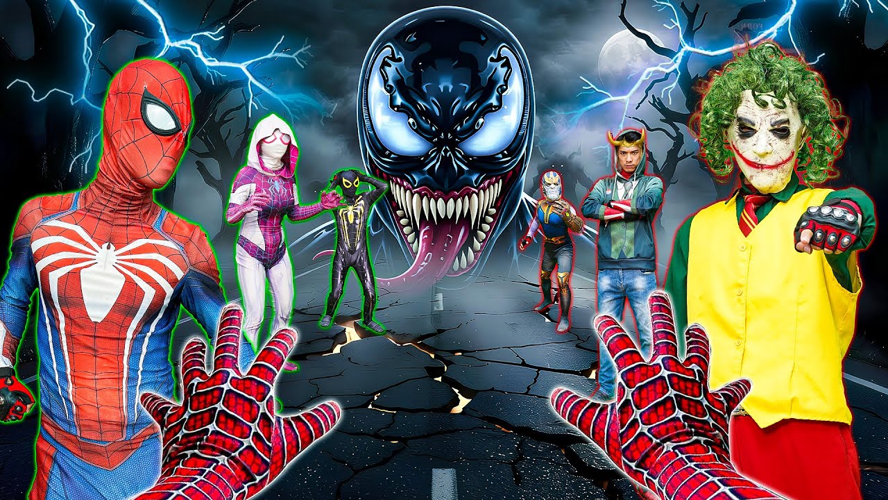 4 SPIDER-MAN Bros Face Enemies Masked by Red SPIDER-MAN