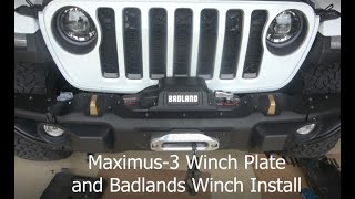 Maximus-3 winch plate and Badlands Apex 12k winch install