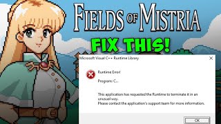 How to Fix Microsoft Visual C++ Runtime Library Error in Fields of Mistria