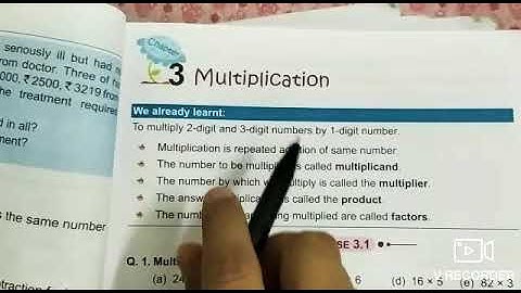 Class 4th Maths Chapter 3 Multiplication Exercise 3.1,3.2 & 3.3
