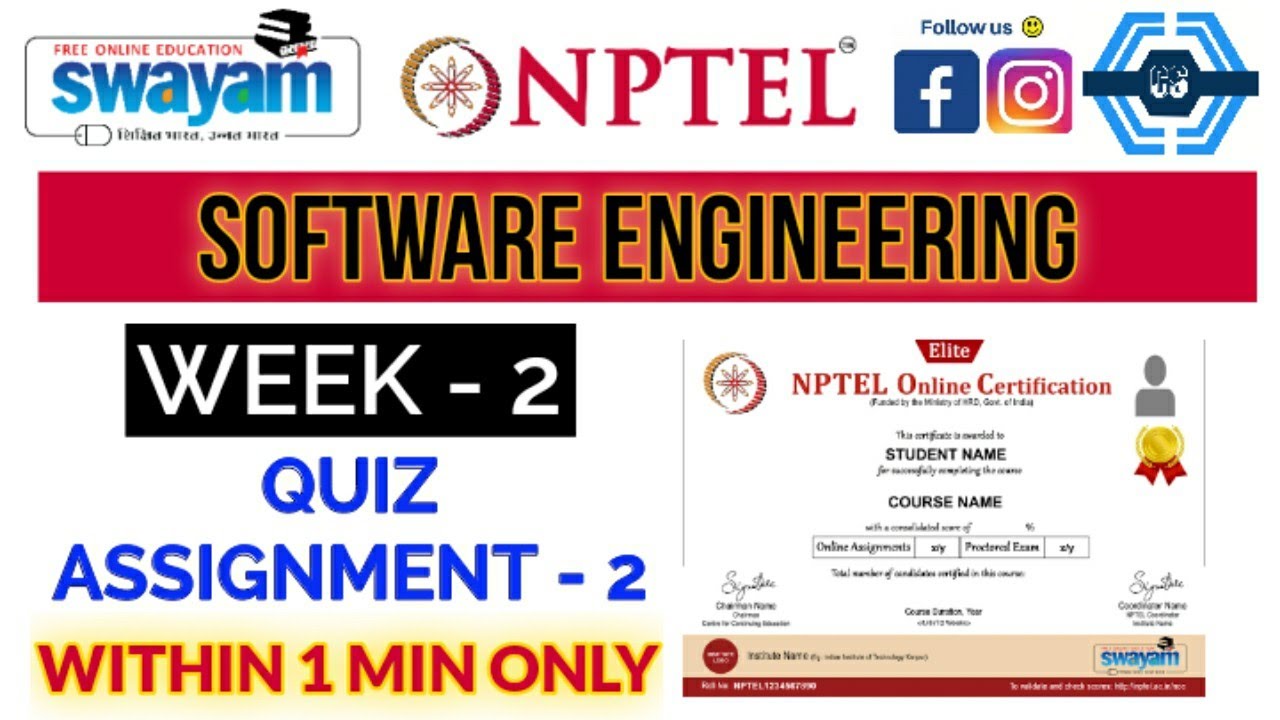 nptel software engineering assignment 2 answers
