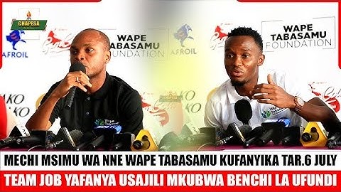 DICKSON JOB NA KIBWANA SHOMARI WAZUNGUMZA NA WAANDISHI WA HABARI BAADA YA MCHEZO WAO WAPE TABASAMU.