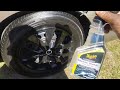Meguiars ultimate insane shine tire spray test on car tire