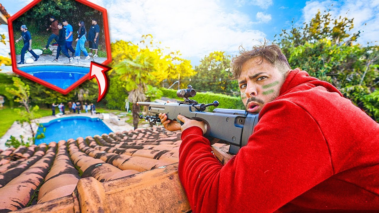 ATIREI NOS MEUS AMIGOS DE SNIPER EM CIMA DO TELHADO DA CASA NOVA
