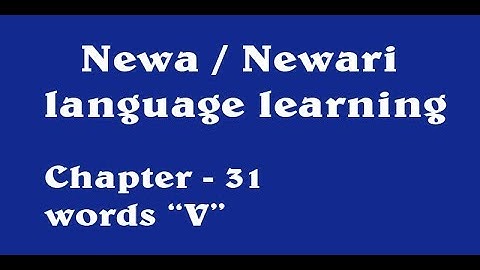 Newari language learning words "V"