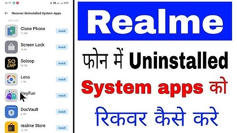 how to recover uninstalled system apps in realme।realme me uninstalled system apps recover kaise kar